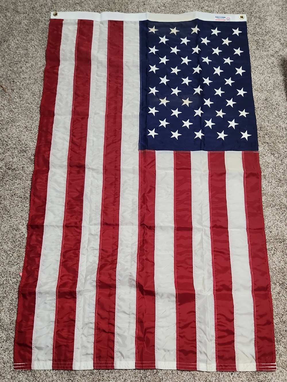 Vintage AmVets American Flag Nylon Outdoor Flag- 3' Feet × 5' Feet